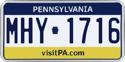 PA license plate MHY1716