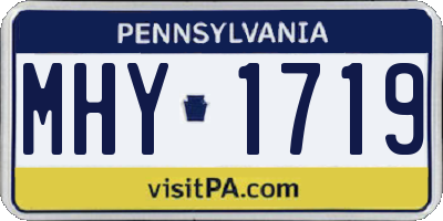 PA license plate MHY1719