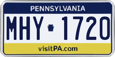 PA license plate MHY1720