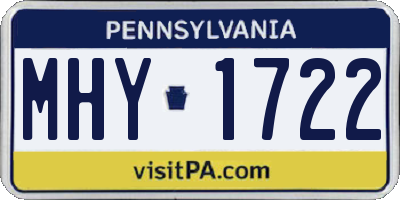 PA license plate MHY1722