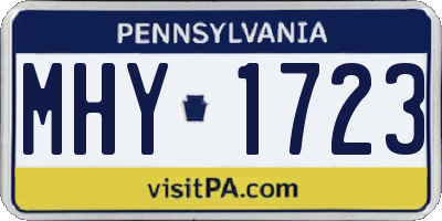 PA license plate MHY1723