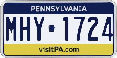PA license plate MHY1724
