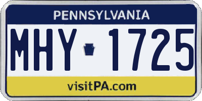 PA license plate MHY1725