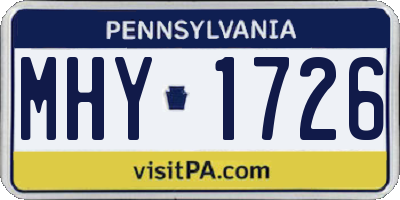 PA license plate MHY1726
