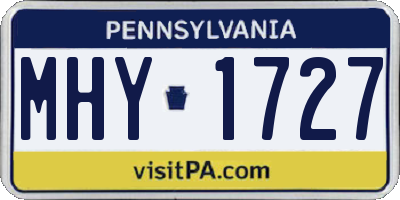 PA license plate MHY1727