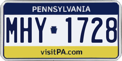 PA license plate MHY1728