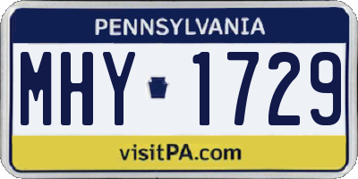PA license plate MHY1729