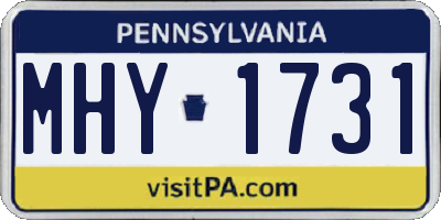 PA license plate MHY1731