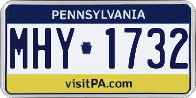 PA license plate MHY1732