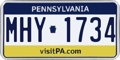 PA license plate MHY1734