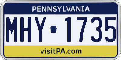 PA license plate MHY1735