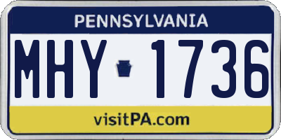PA license plate MHY1736