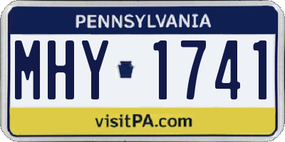 PA license plate MHY1741