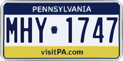 PA license plate MHY1747
