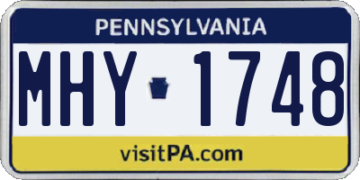 PA license plate MHY1748