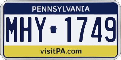 PA license plate MHY1749