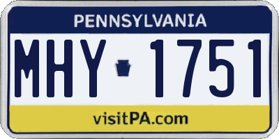 PA license plate MHY1751