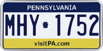 PA license plate MHY1752