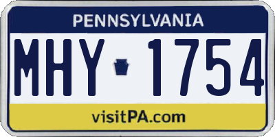 PA license plate MHY1754