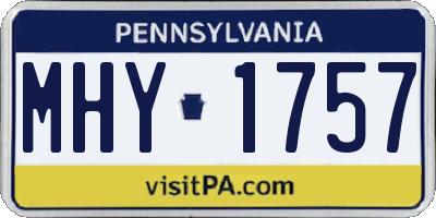 PA license plate MHY1757