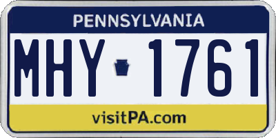 PA license plate MHY1761