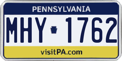PA license plate MHY1762