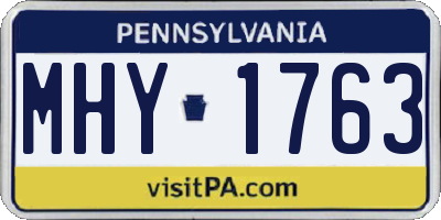 PA license plate MHY1763