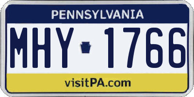 PA license plate MHY1766