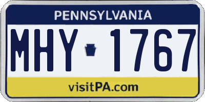 PA license plate MHY1767