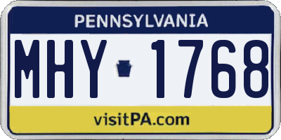 PA license plate MHY1768
