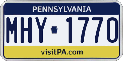 PA license plate MHY1770