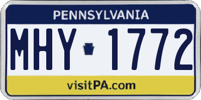PA license plate MHY1772