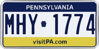 PA license plate MHY1774