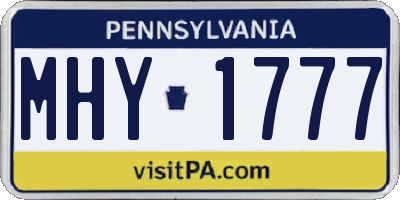 PA license plate MHY1777