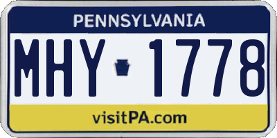 PA license plate MHY1778