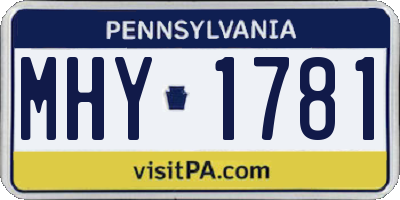 PA license plate MHY1781