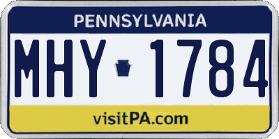 PA license plate MHY1784