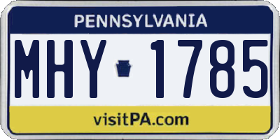 PA license plate MHY1785