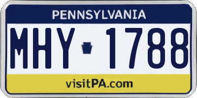 PA license plate MHY1788