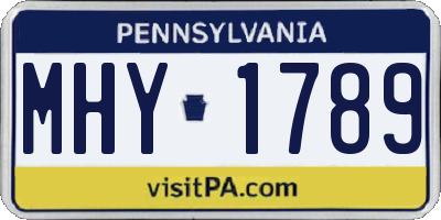 PA license plate MHY1789