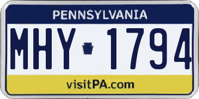 PA license plate MHY1794