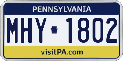 PA license plate MHY1802