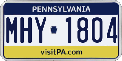 PA license plate MHY1804