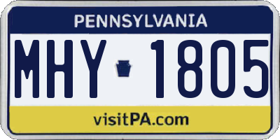 PA license plate MHY1805