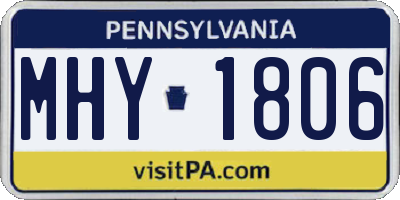 PA license plate MHY1806