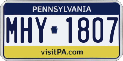 PA license plate MHY1807