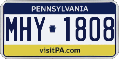 PA license plate MHY1808