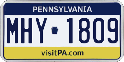 PA license plate MHY1809