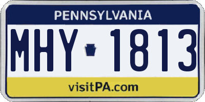 PA license plate MHY1813
