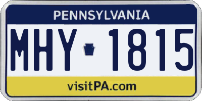 PA license plate MHY1815